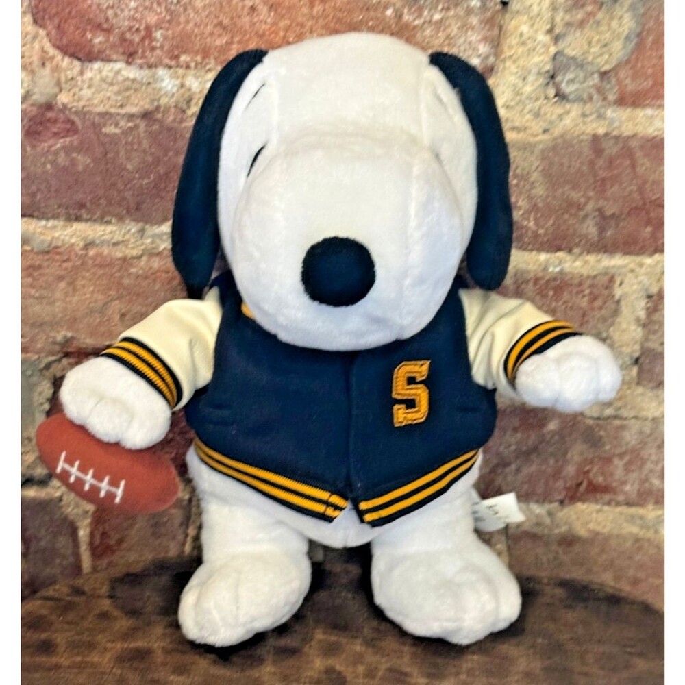 Peanuts 2025 Varsity Jacket Snoopy With Football 10 in Cute!